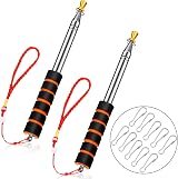Outus Telescopic Flagpole 2 Pcs 6.65ft Stainless Steel Handheld With 10 Hooks view 1