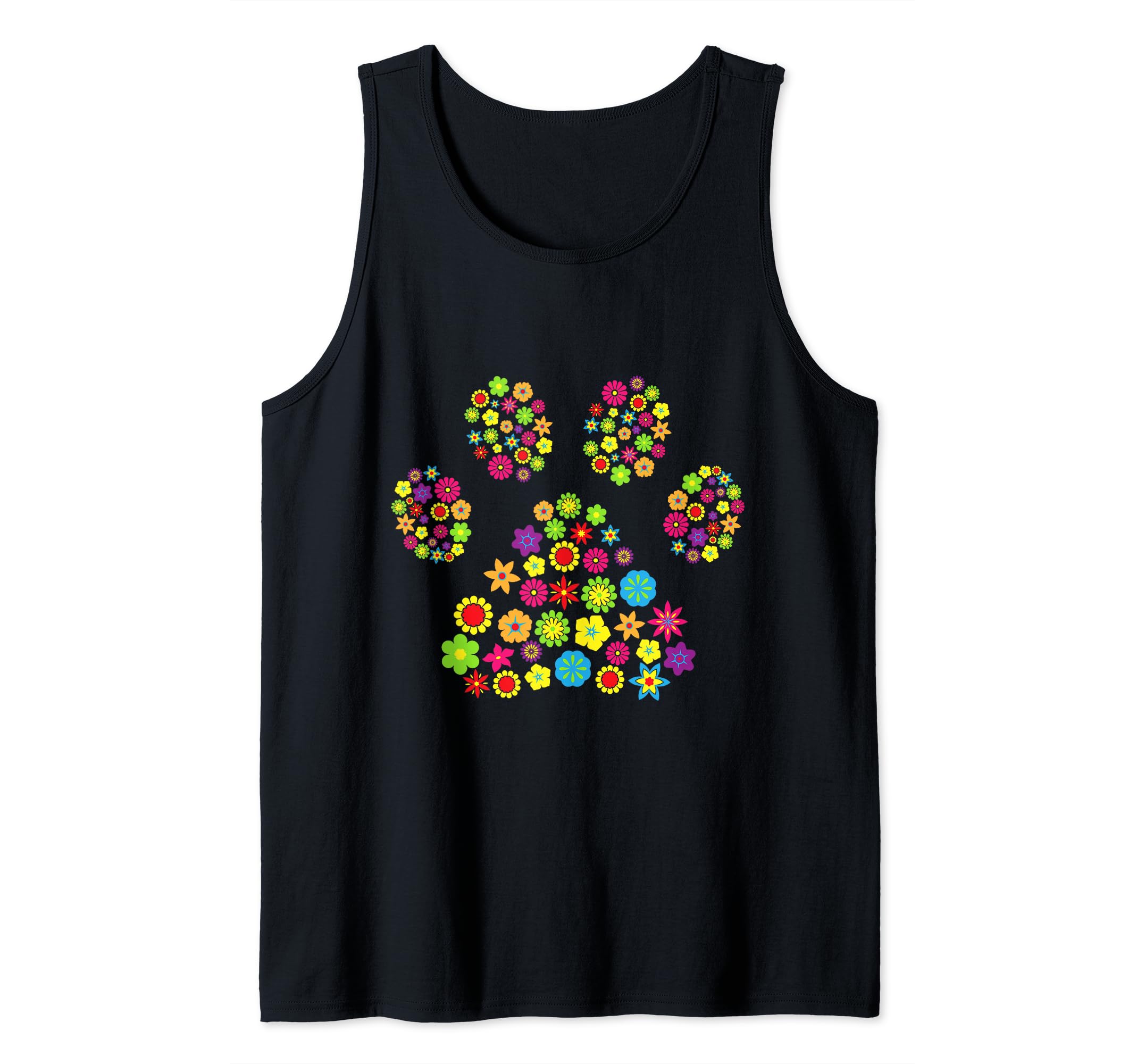Dog paw flowers dog mom miss Dog Lovers Bello Tank Top