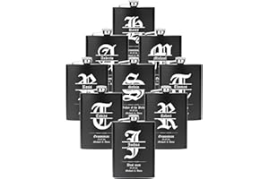 Personalized Groomsmen Gifts Set of 9, 8oz Stainless Steel Engraved Flasks for Men, Custom Hip Flasks for Groomsmen Proposal 