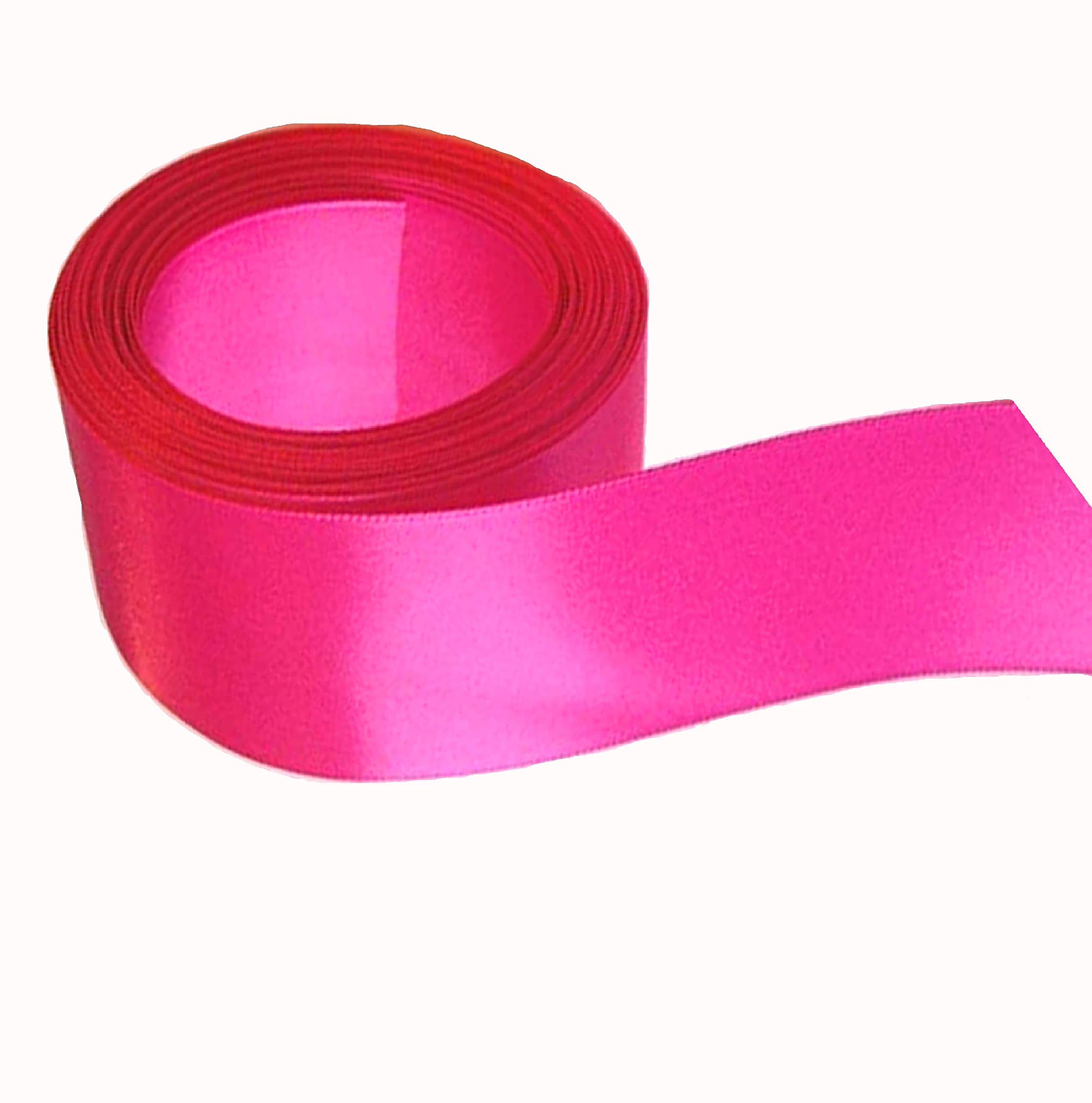 Double Sided Faced Satin Ribbon Size 38mm x 10 Meters (Hot Pink) Perfect for Gifts Wrap Sew Party, Decorations Events Dress Wedding Christmas Crafts, Bows Car, DIY, Bouquets, Cake Mores…