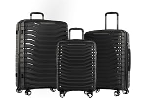 AIR CANADA Jasper Hardside Luggage Set, 3 Piece Suitcase Set: 28 Inch Large Checked Luggage, 24 Inch Medium Suitcase and Carr