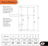 JCP uPVC Door Handle Pair 211mm Centres 92mm PZ 240x30 Backplate Black view 2