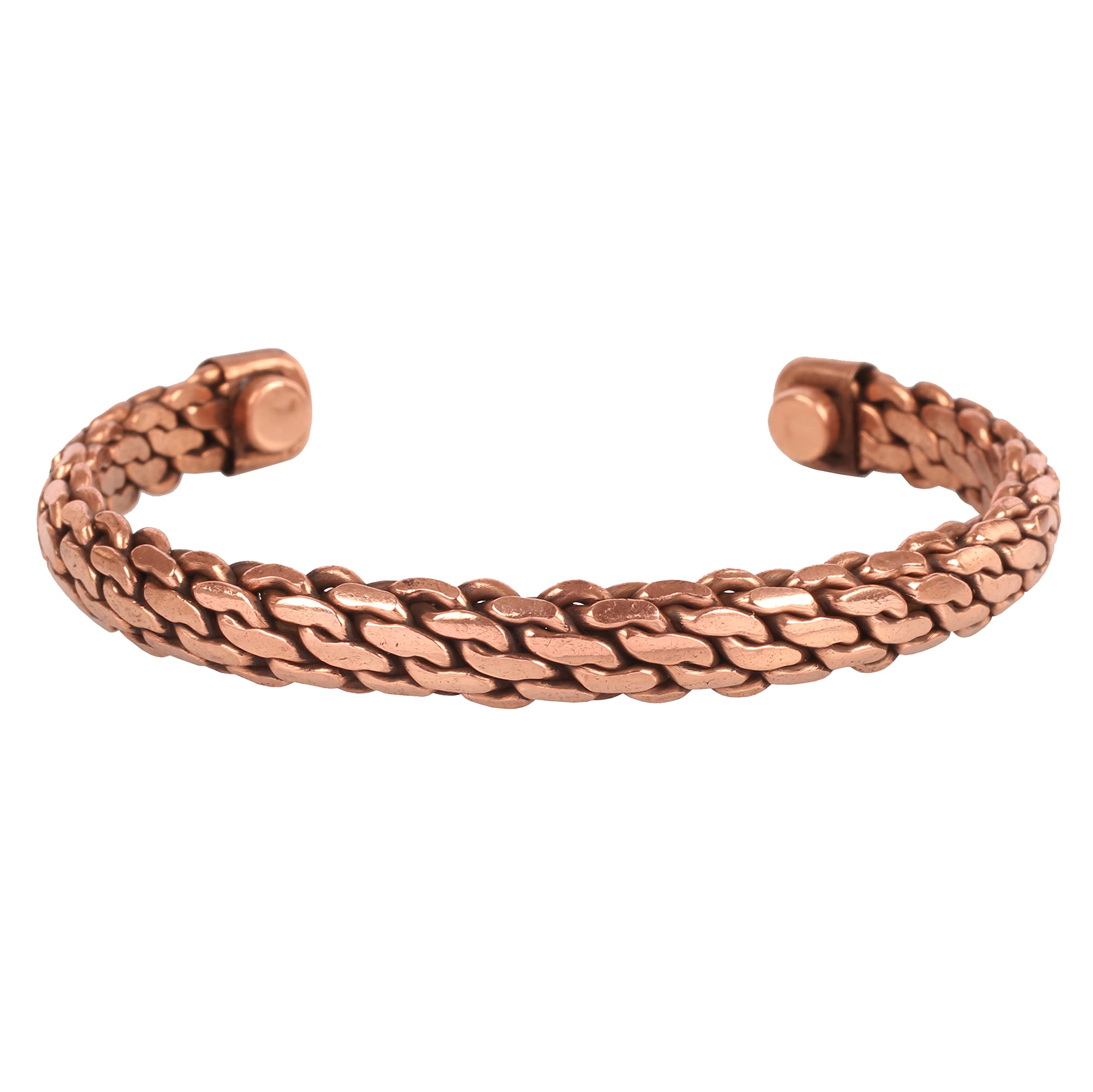 Touchstone Copper bracelet Tibetan style. Hand forged with solid and high gauge pure copper. Elegant weave pattern.