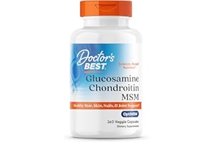 Doctor's Best Glucosamine Chondroitin Msm with OptiMSM Capsules, Joint Support Supplement Supports Healthy Joint Structure, Function & Comfort, Non-GMO, Gluten Free, Soy Free, 360 Count