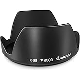 Altura Photo 58mm Camera Lens Hood for Canon Rebel T7, T6, EOS Accessories | Blocks Glare &amp; Protects Your Lens from Bumps, Easy Snap-On Fit
