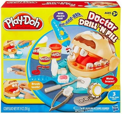 Juego Dentista Play Doh  . Utiliza 2 Baterías Aa De 1.5 V, No Incluídas.