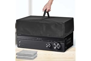 MOZKETO19 Stereo Receiver Dust Cover, Waterproof, Dustproof And Anti-Static 600D Nylon Material, Compatible For Sony STRDH190/STRDH590 5.2-Ch, For YAMAHA R-S202BL/RX-V385 5.1-Ch Surround Sound Receiver