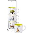 Silver Buffalo Winnie the Pooh 100 Acre Wood Destination 4-Pack Ceramic Mug Stack, 10-Ounces