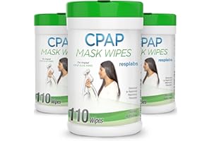 RESPLABS MEDICAL INC. resplabs CPAP Mask Wipes for Masks, Cushions - Alcohol-free, Unscented Cleaning Wipe - (Pack of 110 x 3)
