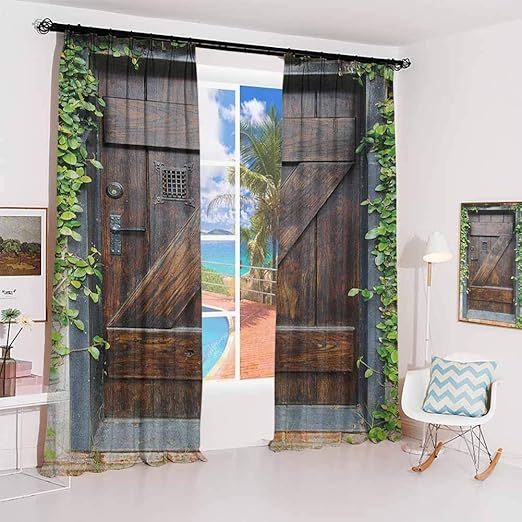 Amazon Com Hengshu Rustic Noise Proof Sunshade Curtain Small