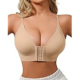 USEASY Strapless Push Up Bras for Women Large Bust Scalloped Wireless Everyday Bra Full Coverage Bandeau Bras