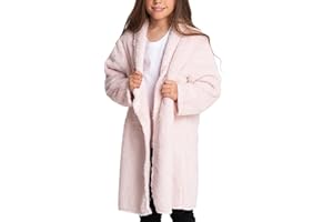 MAD DOG CONCEPTS Mad Dog Sherpa Fleece Cardigans for Girls 5-12 Y, Cozy Kids Winter Fall Sweater Coats, Long Jacket for Home & Outdoor Wear