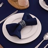 Encasa XO Scotch Blue Cloth Napkins Set of 12 17x17 Cotton Dinner Napkins view 2