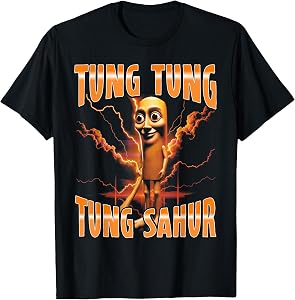 Surreal Italian Brainrot Meme Tung Tung Tung Sahur T-Shirt