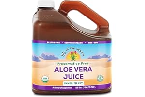 Lily of the Desert Aloe Vera Juice - Organic, Preservative-Free Inner Fillet Aloe Vera Drink with Natural Digestive Enzymes for Gut Health, Stomach Relief, Wellness, Glowing Skin, 128 Fl Oz