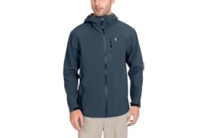 Little Donkey Andy Men's Rain Hiking Jackets Waterproof Windproof Breathable Shell Coats Travel Fishing