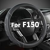 GIANT PANDA Car Steering Wheel Cover for Ford - F150 F250 F350 Expedition, (15.5-16 inches - Black+Gray Line)