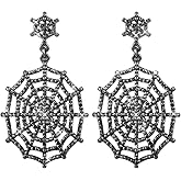 Halloween Spider Dangle Earrings for Women Girls Halloween Jewelry Spider Web Earrings
