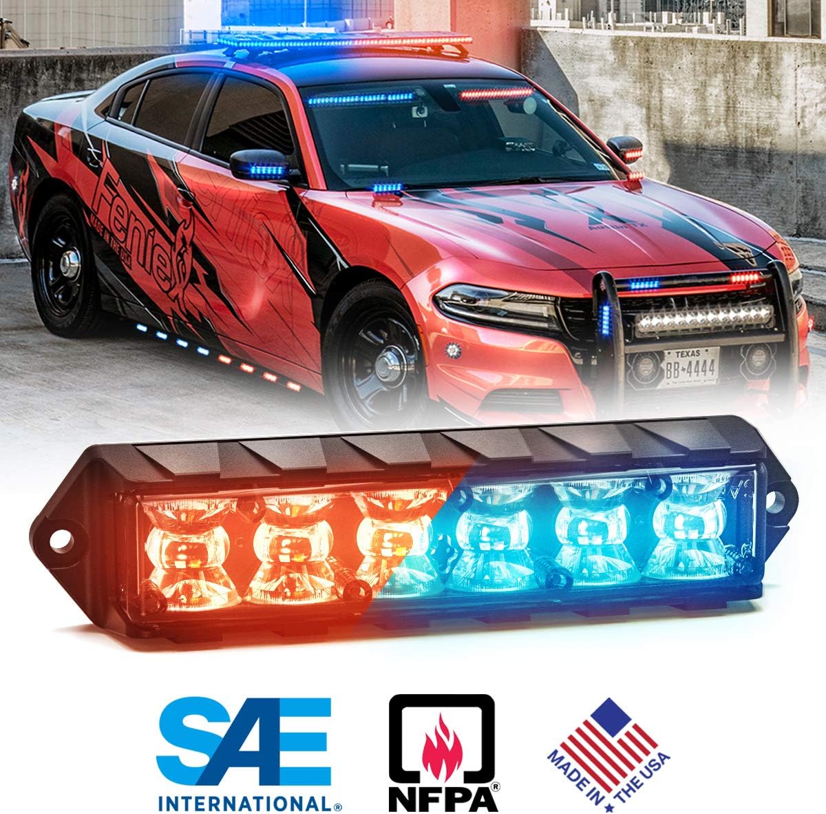 Feniex Fusion Surface Mount Dual Color LED(Red/Blue, 180)