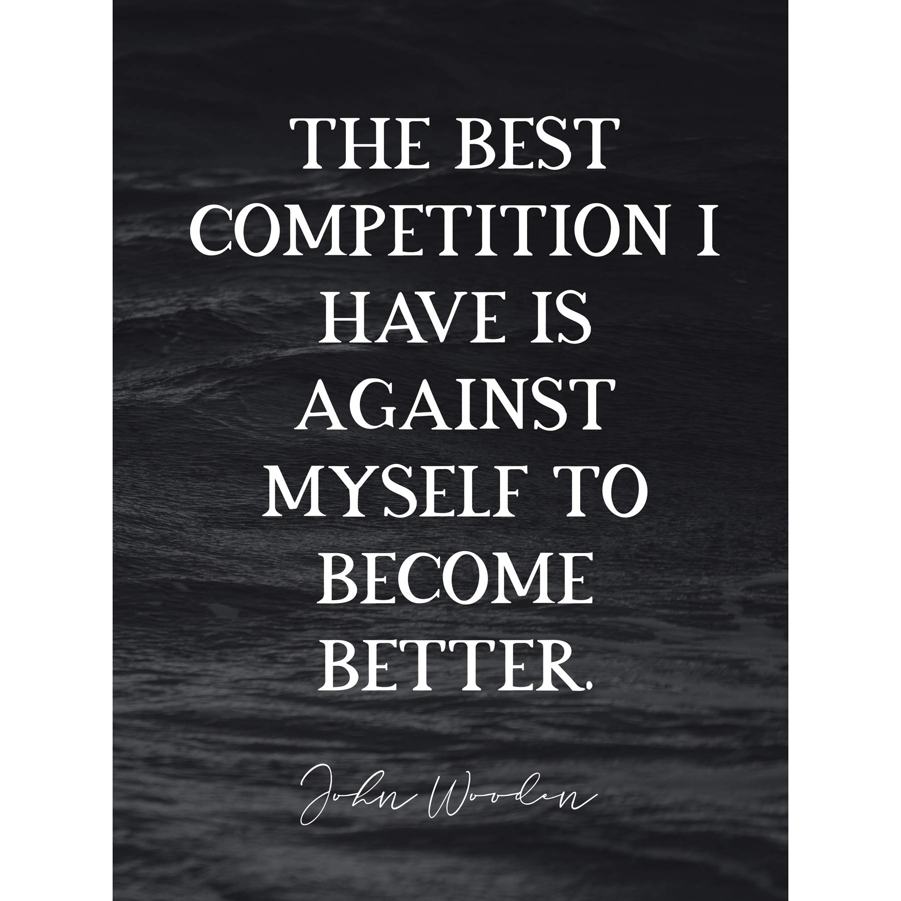 Artery8 Slate Quote John Wooden Competition Better Basketball Coach Premium Wall Art Canvas Print 18X24 Inch