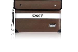 VAILOIN 5200℉ Insulated Fire Proof Money Bag for Cash,Fireproof and Waterproof Document Pouch with Water Resistant Zipper,Fireproof Envelope for Important Documents,Valuables (11"x7.7",Coffee)