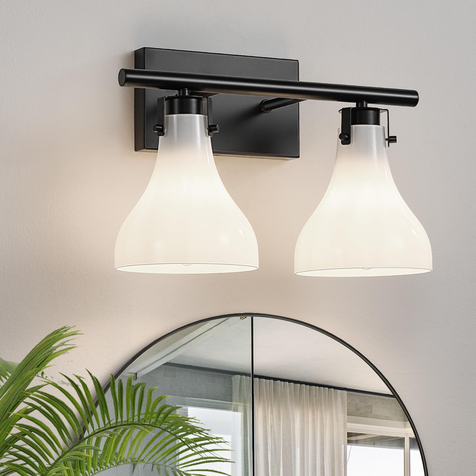 KUCICO Bathroom Vanity Light Fixtures: 2 Lights Black Bathroom Light ...