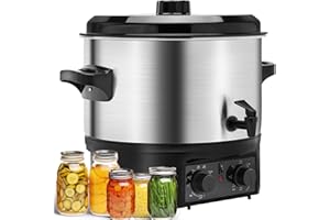 Topfurn Electric Water Bath Canner 14.5QT, 1500W, Precision Temp & Timer, Auto-Recovery, Energy-Saving, Multi-Functional, Whi