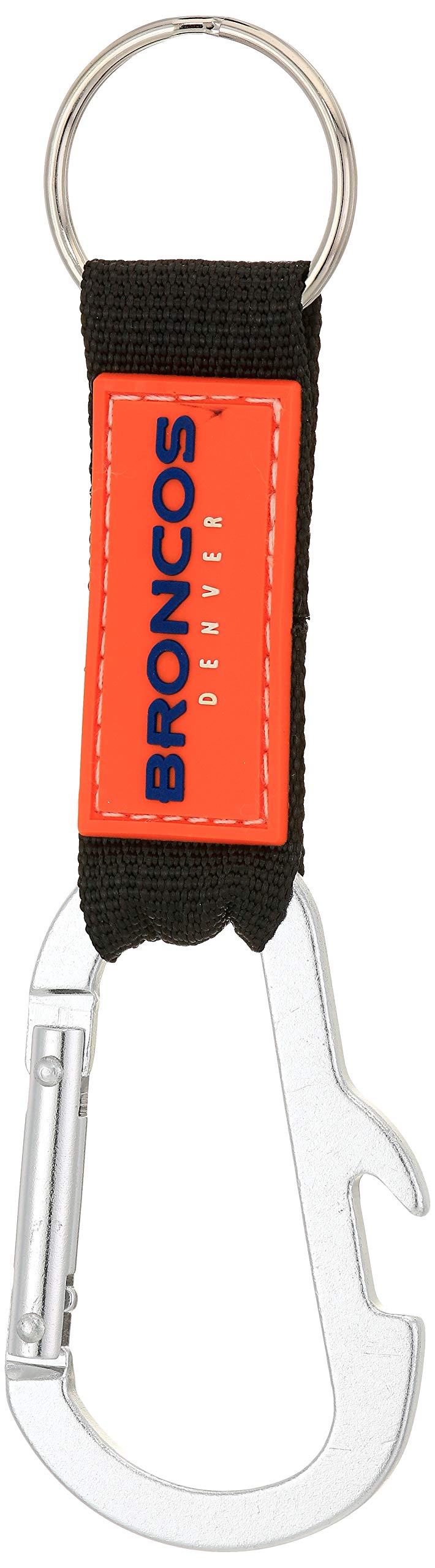 Pro Specialties Group NFL Carabineer Keychain and Bottle Opener- Nylon Strap with PVC Logo - navy - One size