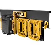 DEWALT Battery Organizer, Holds up to 4 Batteries, Mount Rail, Workshop Storage System Compatible (DWST82819)
