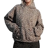 LAPUNIOT Womens Camo Sweatshirt Oversized Leopard Print Hoodie 2000s Pullover Sweatshirt Hooded Y2k Graphic Hoodies