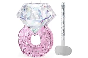 WERNNSAI Diamond Ring Pinata - Valentine Party Decoration Shiny Ring Pinata with Blindfold and Stick for Wedding Engagement V