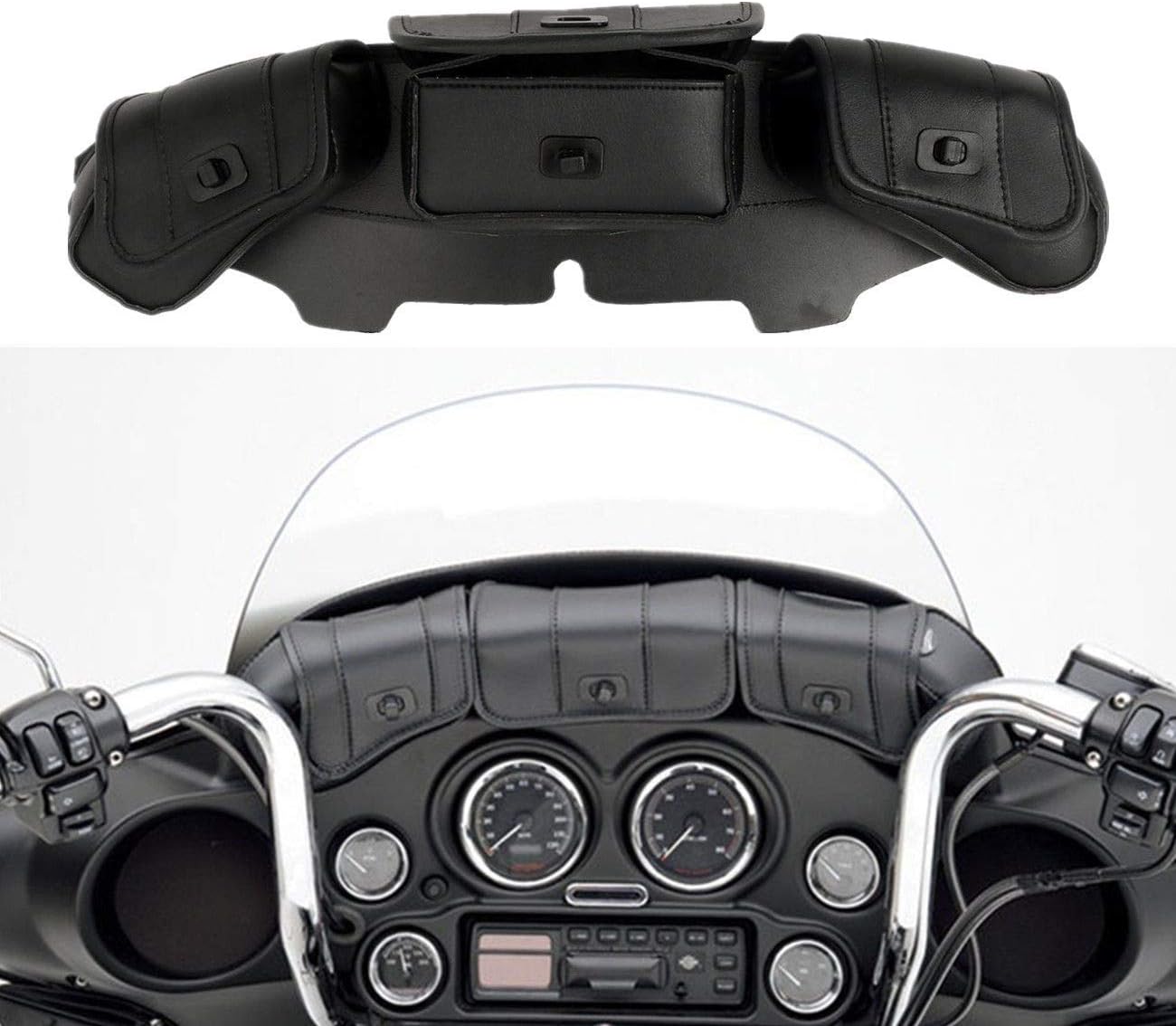 TCTMT Windshield Saddle 3 Pouch Three Pocket Fairing Bag