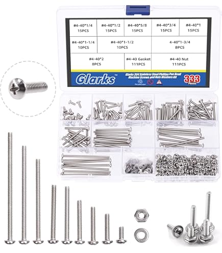 M4 Phillips Flat/Countersunk Head Machine Screws,A2 Stainless Steel,Thread Length 4 To 60mm,Pack 50-piece (M4 X 45mm