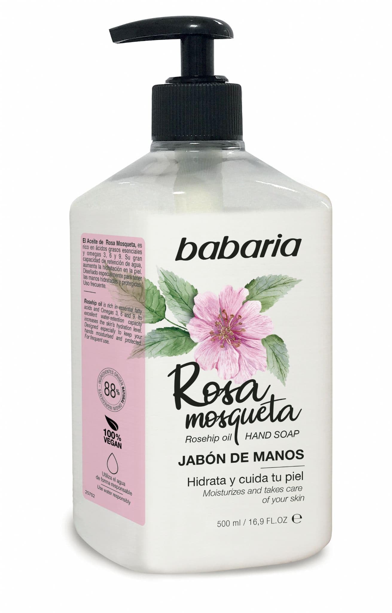Babaria 1004-27038 Rosehip Oil Pump Hand Soap 500ml