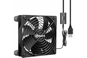 MEGATTA 80 x 25mm Quiet USB Powered Fan with L/M/H 3-Degree Speed Controller,5V USB Cooling Fan for Receiver DVR PlayStation Xbox Computer Cabinet(1PCS)