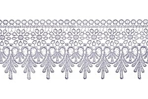 AIETSYEI White Lace Edge Trim 3.5 Inch Wide Ribbon Embroidered Floral Trim DIY Sewing Crafts Wedding Applique Home Decor