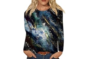 BARNRAE Vintage Tees for Women Women's Fashion Casual Round Neck Long Sleeve Printed T-Shirt Top