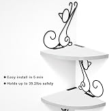 Alsonerbay 4-Tier Cat Corner Shelf Wall Mounted White Rustic Wood view 6