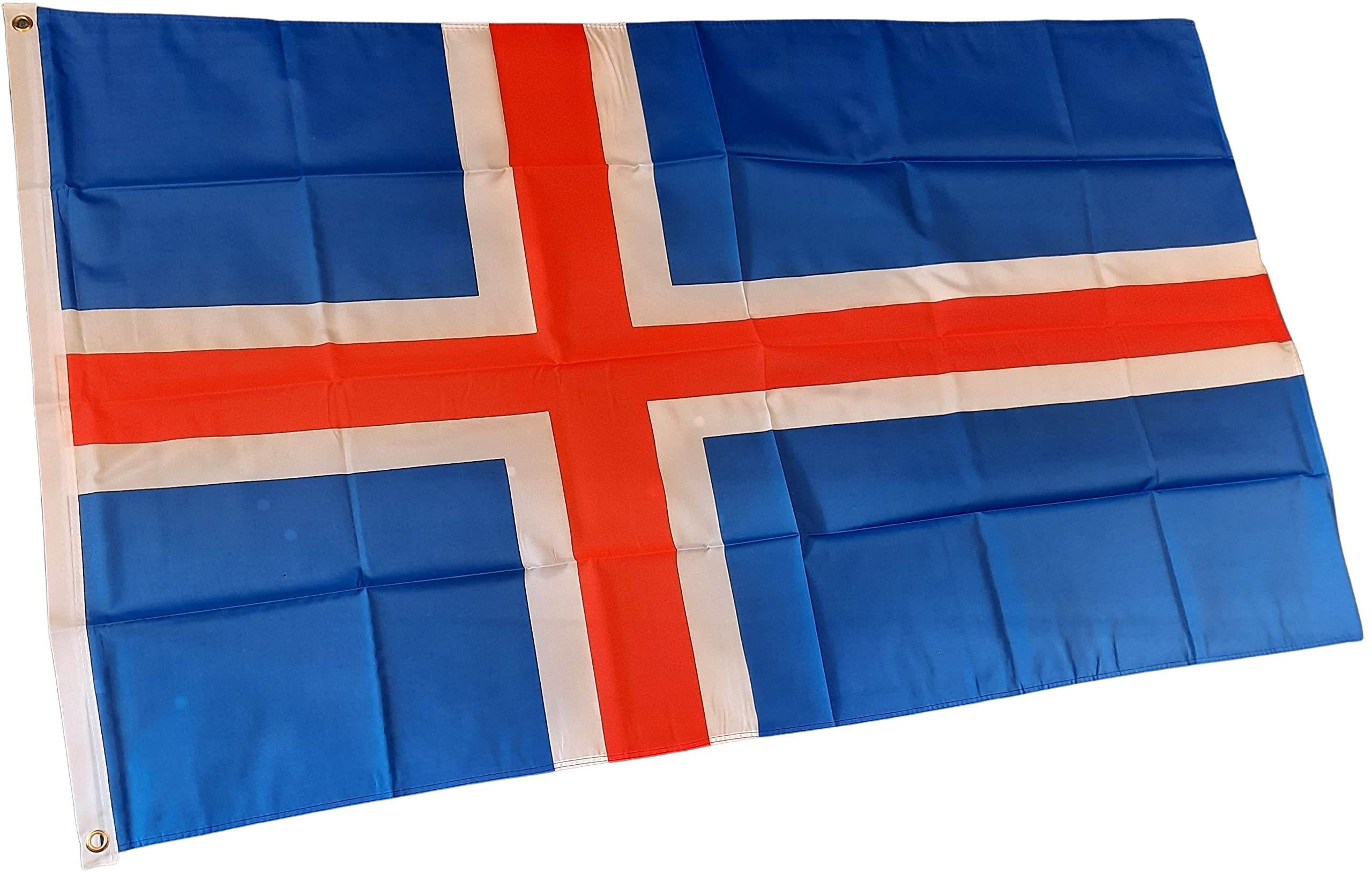 NWFlags Iceland Flag 5ft x 3ft 75d Premium Polyester Suitable For Flagpoles | Strong Polyester 5x3 foot material Icelandic flag with Eyelets