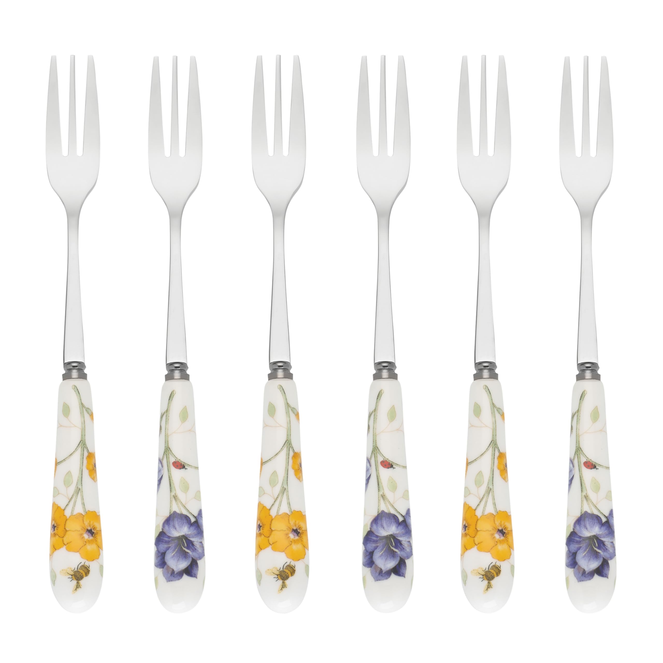 LENOX 890917 Butterfly Meadow FW Cocktail Fork S6, Porcelain, Multicolor
