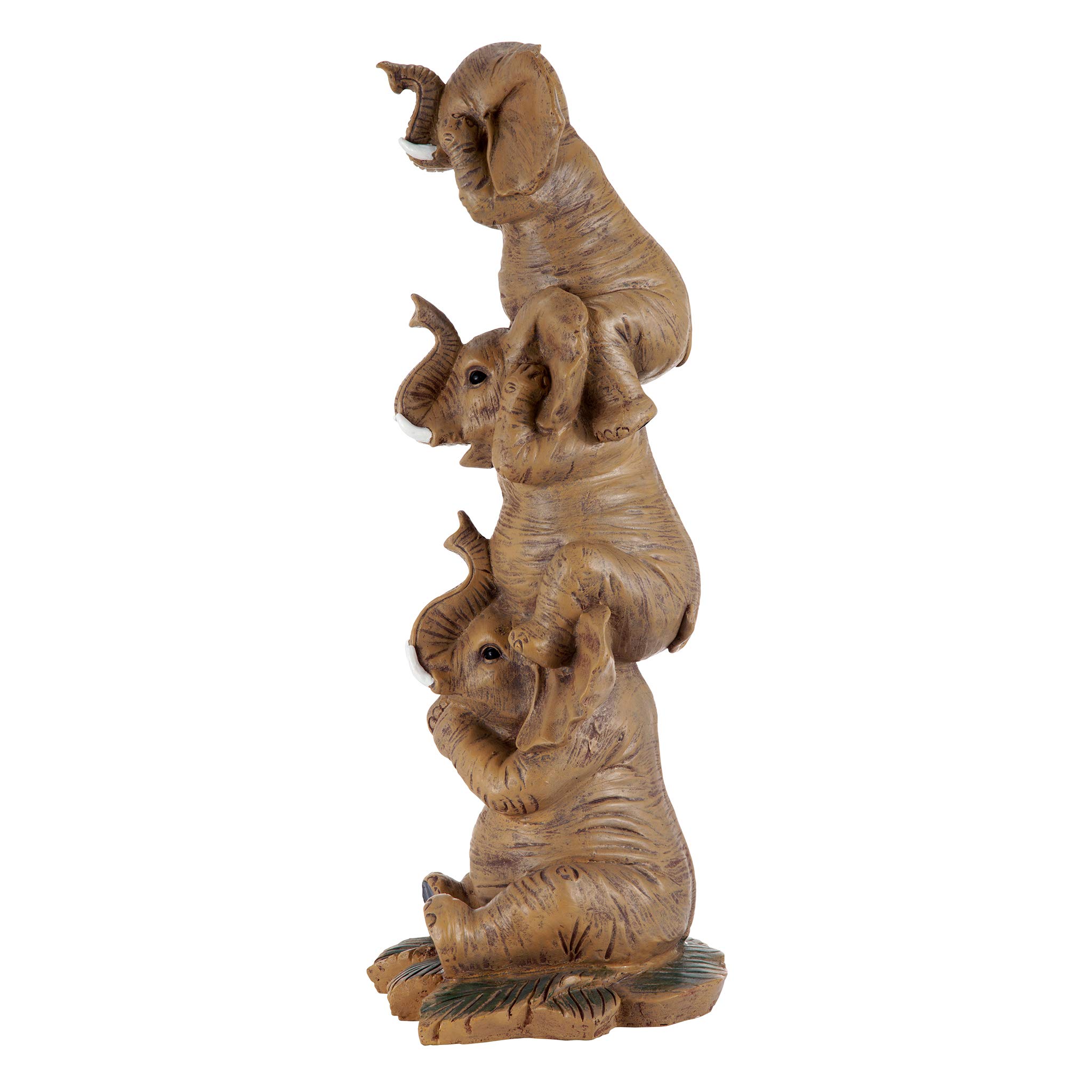 Ebros Pachyderm Friends Funny See Hear Speak No Evil Elephants Totem Statue 10.5 Tall Jungle Safari Wildlife Acrobatic Elephants Figurine Decor Sculpture 