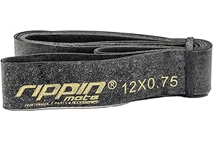 Rippin Moto 12 Inch x 0.75 Inch Motorcycle Rim Strip (12" x 3/4"), Durable Rubber, Tube Protection with Valve Stem Hole - Replacement for Worn or Damage Rim Strips