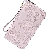 SENDEFN Women's Wallet RFID Blocking Leather Zip Around Wallet Large Capacity Long Purse Credit Card Holder with Wristlet