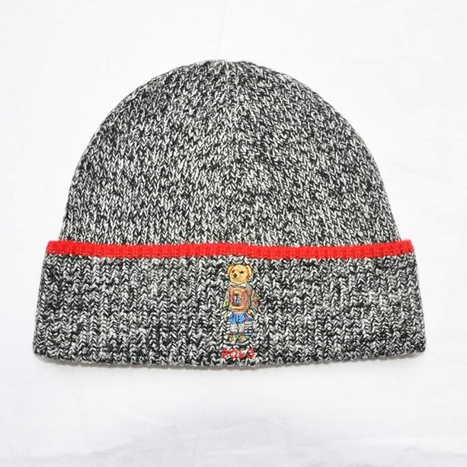 Amazon Ralph Lauren ラルフローレン ポロベアーニットキャップ グレー One Size ニット 通販