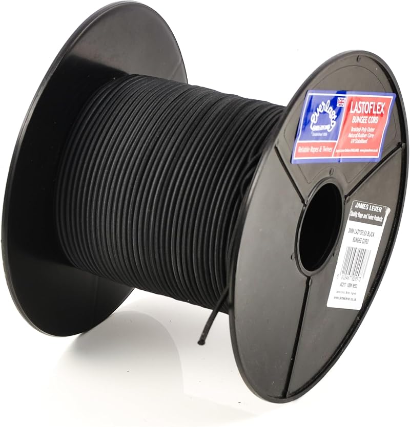 EVERLASTO Lastoflex Elastic Shock Bungee Cord 3mm Black 20m