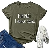BLACKOO Women Cute T Shirt Fun Fact Graphic Tees