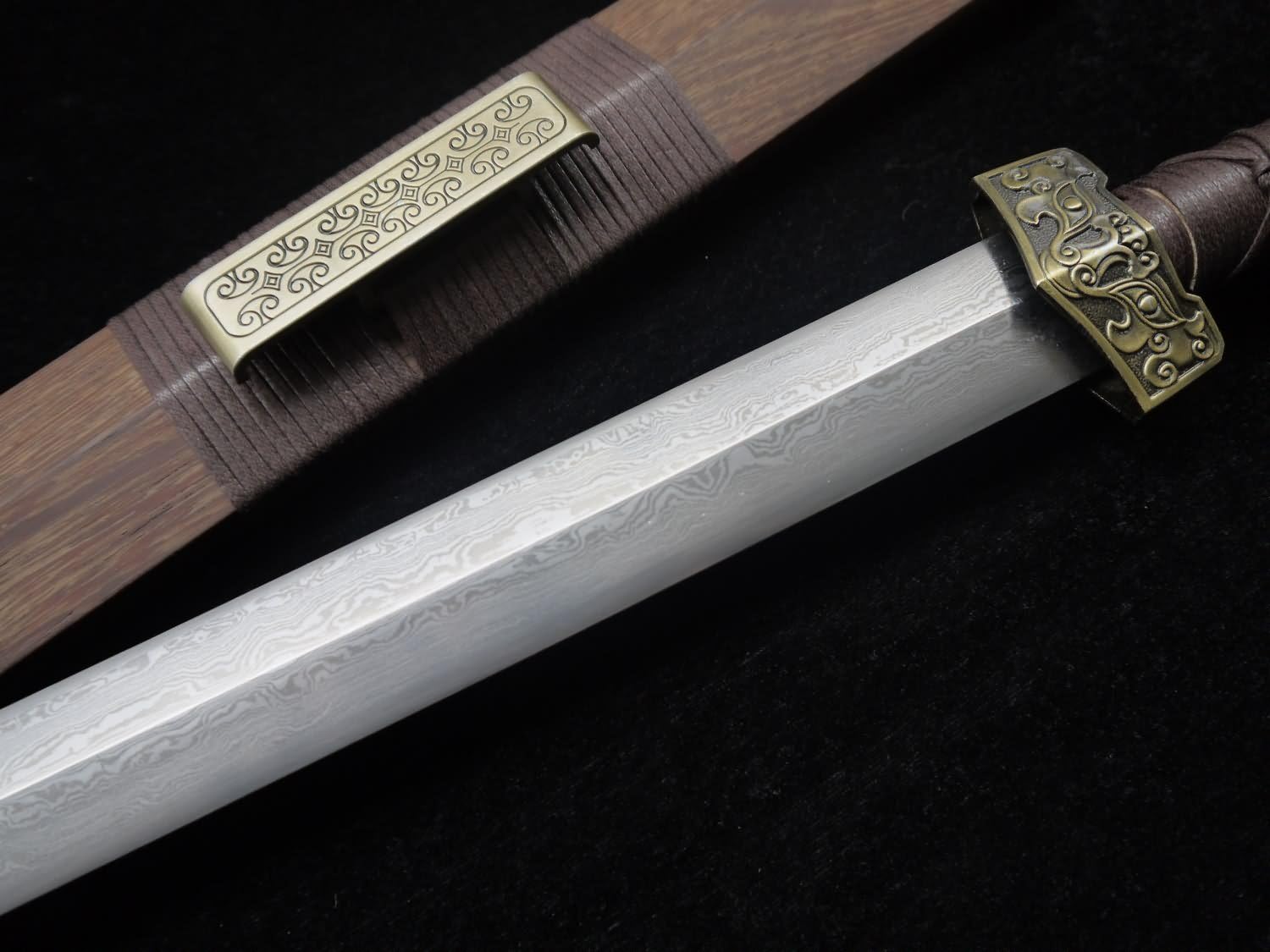 Han jian/Handmade Art/Damascus Steel Blade/Rosewood,Alloy/Chinese Sword