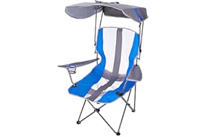 Kelsyus Original Foldable Canopy Chair for Camping, Tailgates, and Outdoor Events, Grey/Blue