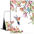 Case for iPad Air 11-Inch 2024, for iPad Air 5th/4th Generation 10.9 Inch 2022/2020, Case for iPad Air 11 inch M2 Multi-Angle View Shockproof with Adjustable Stand Auto Wake/Sleep, Flowers Hummingbird