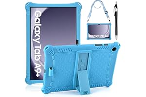DETUOSI Compatible with Samsung Galaxy Tab A9 Plus Case 11 inch 2023, with Shoulder Strap & Stylus Pen, Soft Silicone Multi-A